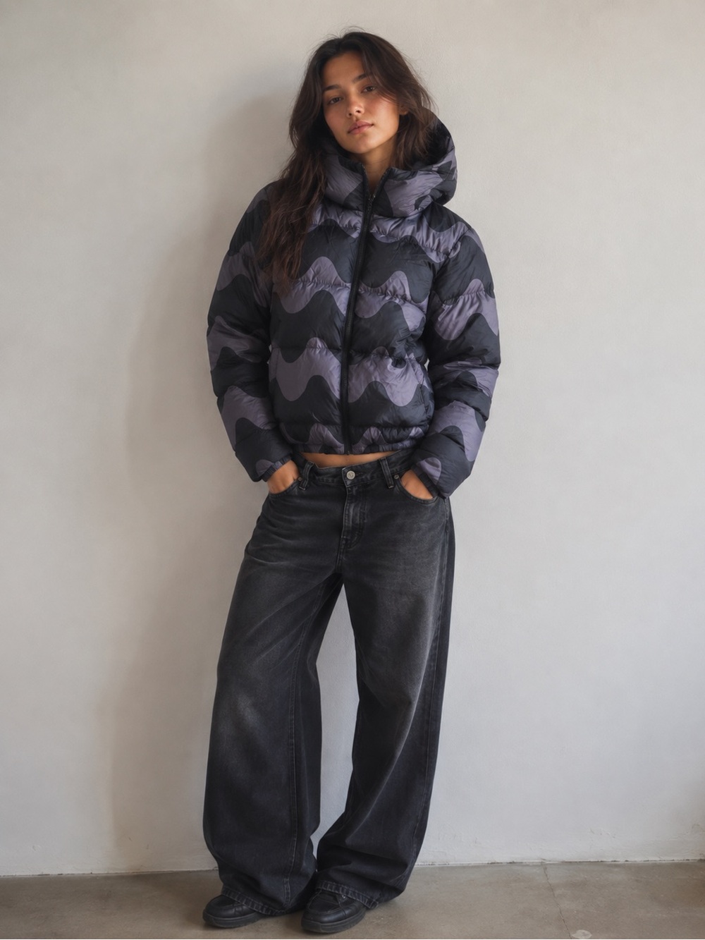 Uniqlo x Marimekko Lokki Ultra Light Down Cocoon Parka Jacket XXS